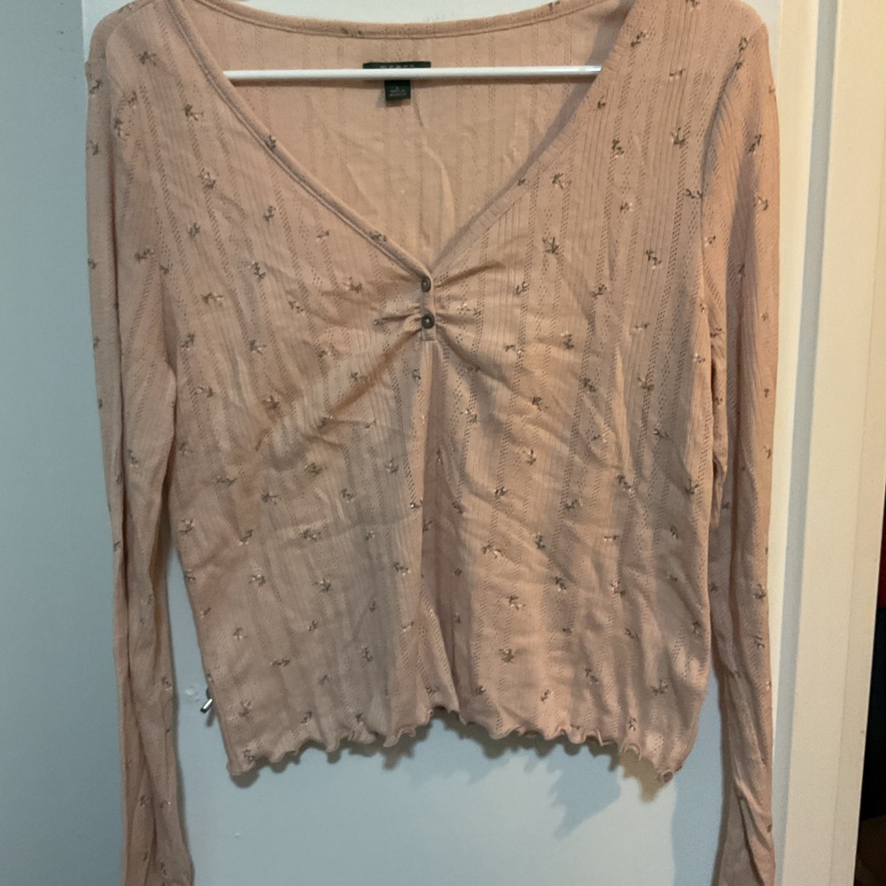 Women's Pink Top with Floral Details